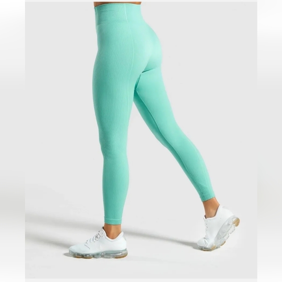 Gymshark Ultra Seamless Spearmint Green Leggings - Picture 1 of 14